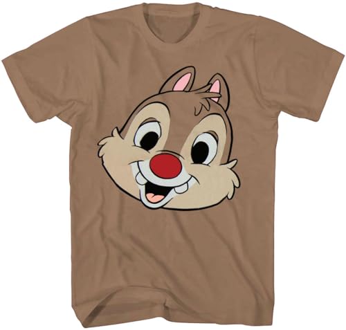 Animation Shops Chip N Dale Chipmunk Face Costume T-Shirt (XX-Large Tan Dale)