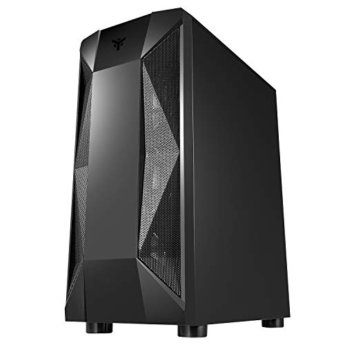 THE ROCK EVO - Case PC Gaming Middle Tower ATX, 1 Ventole da 12 cm ARGB in dotazione, 2xUSB3.2 - frontale ABS e mesh, pannello laterale in vetro temperato, nero - Case PC - Immagine 1