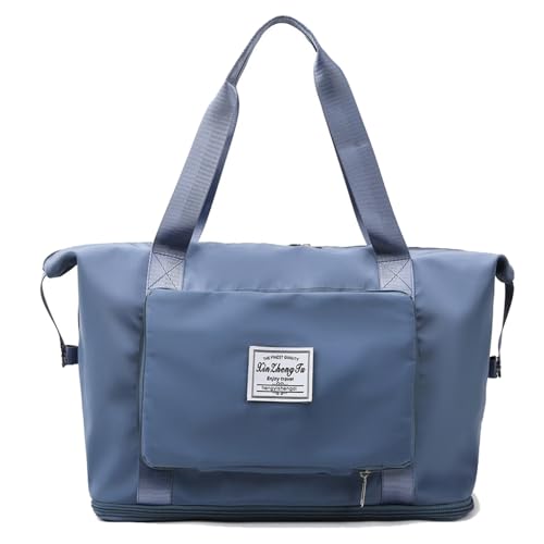 Expandable Travel Duffel Bag with Wet Pocket Shoes Compartment Overnight Weekender Bag Waterproof Gym Workout Handbag for Women and Man