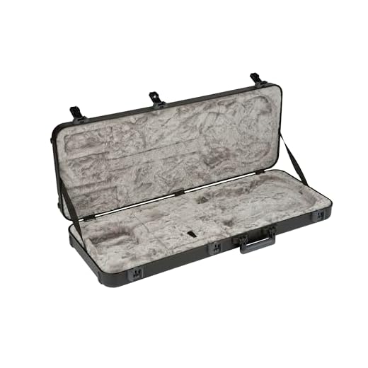 Fender Deluxe Estuche de Guitarra Moldeado, Strat,Tele, Negro, Se Adapta a la Mayoría de Guitarras Eléctricas Stratocaster y Telecaster, Protección de Alta tecnología