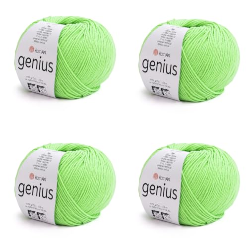 Image of YarnArt Genius Soft Cotton Blend Yarn, 4 Pack (1.76 oz / 174 Yds)