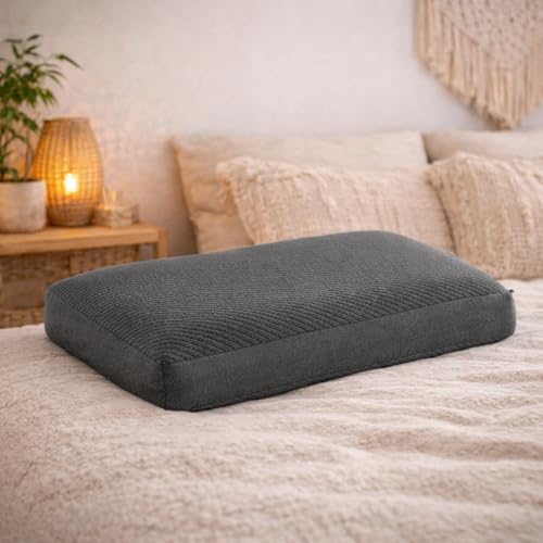 Image of LA VERNE Cooling Gel Infused Pincore Technology Breathable Memory Foam Pillow with 3S Rebound| Cool Gel Cervical Support for Neck & Shoulder Relief (1, Grey, Queen (U.K. Standard))