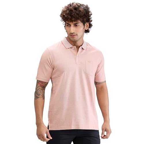 Image of Colorplus Men's Comfort Fit Solid Pattern Pure Cotton Plain Collar Half Sleeve Casual T-Shirt