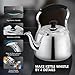 UUNVTOSU Stove Top Tea Kettle, Stainless Steel Teapot for Household and Kitchen Whistling Kettle Suitable for All Hob/Stove Types, Kitchen Essential Brewing Coffee, Tea and Espresso 3L-1l Kettle (Col