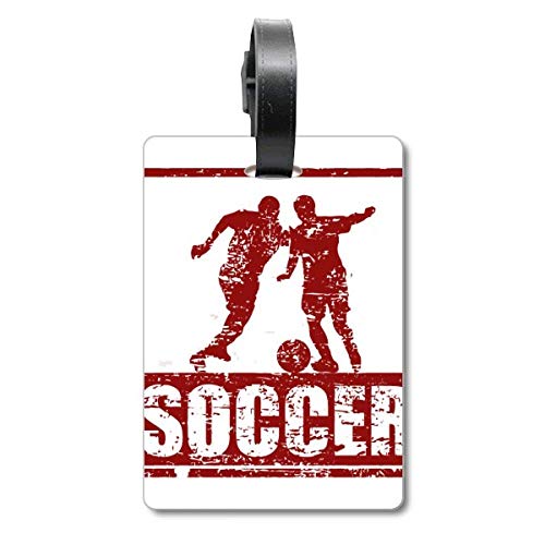 Étiquette football rouge pour sac de sport de jeune joueur en club