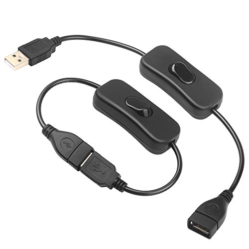 Electop 2 Pack Male To Female Usb Cable With On/Off Switch, Usb Extension Inline Rocker Switch For Driving Recorder, Led Desk Lamp, Usb Fan, Led Strips #TOP2