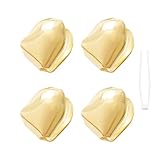 ゴールドグリルキャップ 4個 18Kメッキ ゴールドグリルズ口歯取り外し可能 男女兼用 ヒップホップ ラッパー コスチューム ハロウィン パーティー 写真 ファンシードレス アクセサリー
