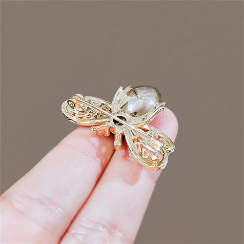 Colorful Rhinestone Crystal Bee Brooch Pin Vintage Bee Pearl Lapel Pin for Women Retro Rhinestone Insect Pin Jewelry Gift4