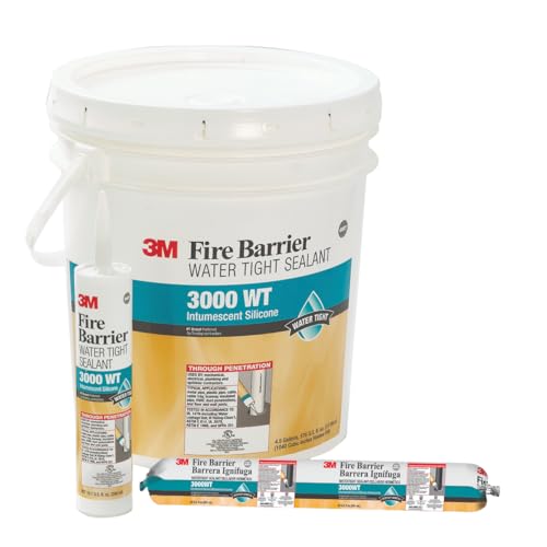 3M Fire Barrier Water Tight Sealant 3000 WT, Gray Color, Gun-Grade, Intumescent, Silicone, Elastomeric Material, 20 fl oz Sausage Pack