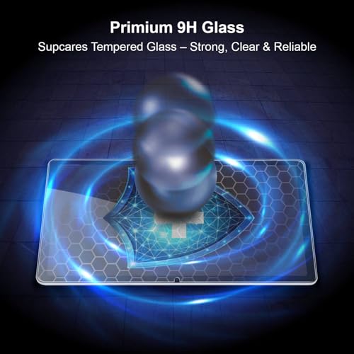Image of SupCares Tempered Glass for Samsung Galaxy Tab A11 Plus and Galaxy Tab A9 Plus (11 Inch) With Installation Kit | Military-Grade Gorilla Screen Protector | Edge to Edge Coverage | Transparent