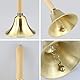 Goldene Handglocke Extra Laut Massiv mit Holzgriff, 11cm Groß Messing Rufglocke Schulhandglocken Meditationsschlitten Dekorative Schreibtischglocken für Schule, Kirche, Hotel, Weihnachten und