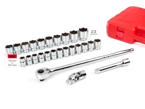 Image of TEKTON 3 /4 Inch Drive 6-Point Socket Ratchet Set, 26-Piece | SKT35204