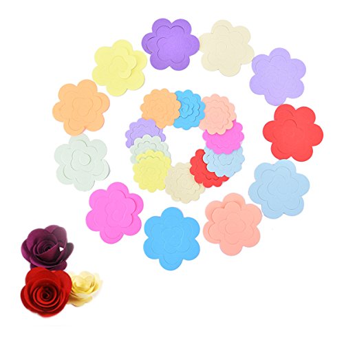ODETOJOY Rose Flower Quilling Paper Strips Craft Make Paper Flowers Kit for Scrapbooking Quilling Paper Set-20PCS