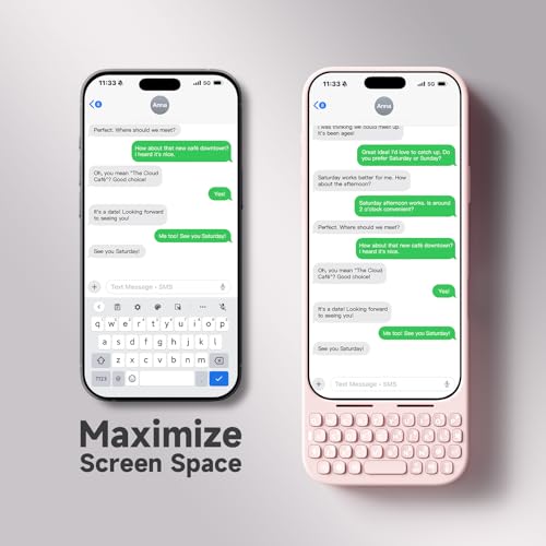 Image of Akko MetaKey Keyboard for iPhone 17 Pro Max Maximize Screen Space Keyboard Case for Accurate Typing, Pink