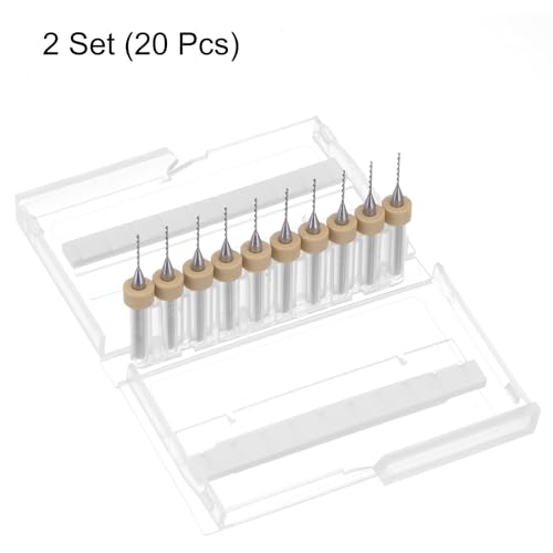 Uxcell A24040800UX0261 Pcb Drill Bits 0.8Mm Tungsten Carbide Rotary Tool Jewelry Cnc Engraving Print Circuit Board Micro Drill Bits 1/8 Inch Shank 2 Set thumb #2