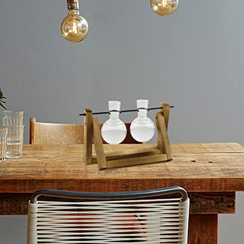Suporte de madeira para plantas terrário transparente vaso decoração de mesa - decoração de escritór