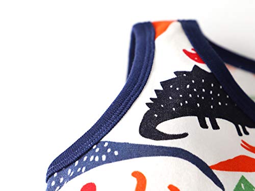Image of benetia Toddler Baby Boys Cotton Sleeveless Tank Top Cartoon Dinosau Undershirts Kids 18 Months- 8Years 3-Pack
