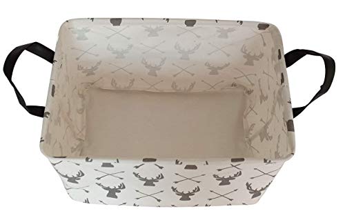 Image of Baby Storage Basket Nursery Box Laundry Hamper Organization Bins for Toys and Clothes with Handles (Deer)