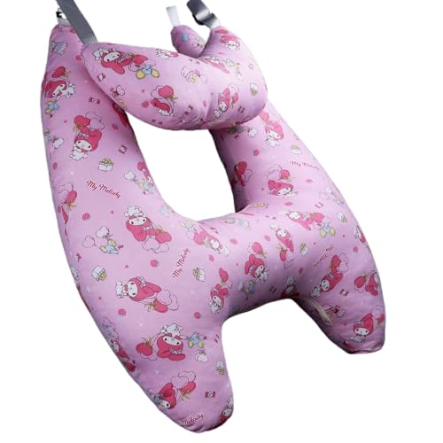 NLKDQN 子供の車のヘッドレストの枕車の肩枕の後部首枕快適な睡眠プロダクト多機能の枕のふわふわのクッシ ョン子供大人年配者の一般目的洗濯できるカバーを取付けること容易な (55x66cm,1個) (ネックピロー付き20)