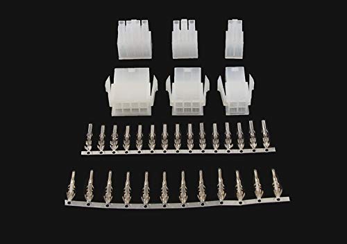 Gimax 50Sets Mini-Fit 4.20 mm Dual Row 2 Pin 4 6 8 10 12 14 16 18 20 22 24 P Power Connector Housing Receptacle Plug Crimp Contacts - (Color: 2x5 Position)