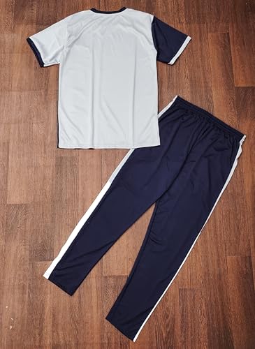 Image of Cotton Blend Night Suit /Summer Suit for Men, Stylish Regular Fit Half Sleeves T-Shirt & Lower Set | Soft Cord-Set Track Suit for Boys | Ideal for Casual Outings, Gym, Workout
