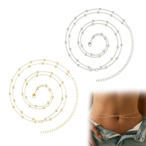 ZWWOGE Chaîne de Ventre en Acier Inoxydable pour Femme -