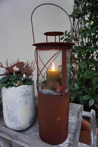 Edelrost Laterne Bella - Gartendeko - Rustikal - mit Glaseinsatz für...