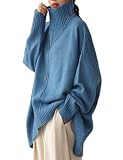 [antiqua] [アンティカ] ハイネック ニット レディース 長袖 無地 PN-00433 Free Size 32 オリエントブルー