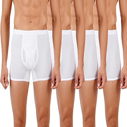 Image of RAMRAJ COTTON Men Fine Jersy White Pocket Trunks Pack of 4