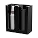 Richboom Acrylic Coffee Cup and Lid Storage Organizer Holder, 2 Compartments, Black