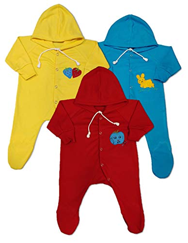 Image of New Born Baby Clothes Set Romper & Sleepsuit For Baby 0-3 Months (Pack of 3)