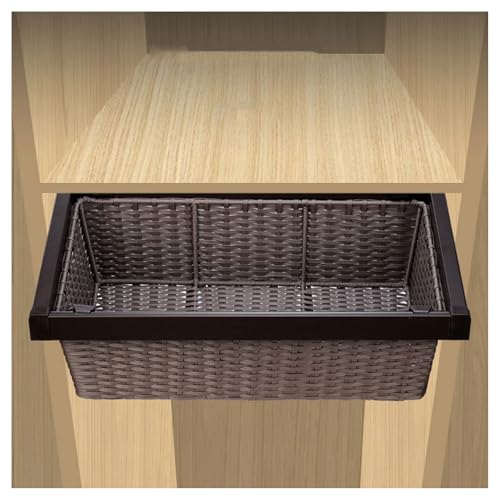 Panier en rotin tressé à la main haut de gamme coulissant pour grande armoire