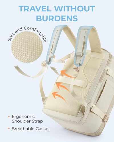 Image of BAGSMART 37L Compression Travel Backpack, Expandable arry On Backpack with Packing Cubes, Water Resistant Weekender Backpack