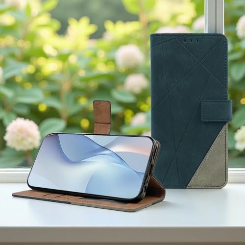 Image of amazon basics Redmi Note 14 Pro Plus 5G Flip Cover | Card Pockets Wallet & Stand | Flip Cover for Redmi Note 14 Pro Plus 5G (Blue with Grey)