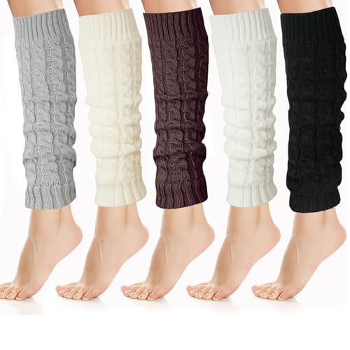 KEORHEZ 5 Paires De Jambiere Femme Guêtres Femme Peuvent être Portées Au Printemps En Hiver Et En Automne Un Bon Choix Pour Les Cadeaux Pour Femmes La Taille Est De 40 X 9 Cm
