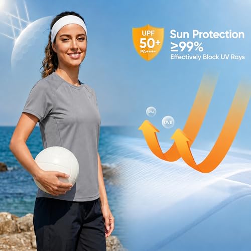 Swim Shirts for Woman: Loose Fit Short Sleeve UPF 50+ Rash Guard Quick Dry Shirts UV Sun Protection Shirts - image 4