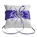 Da.Wa Coussin de mariage double cœur - Vintage romantique - Avec nœud - En satin élégant - Accessoire de mariage européen