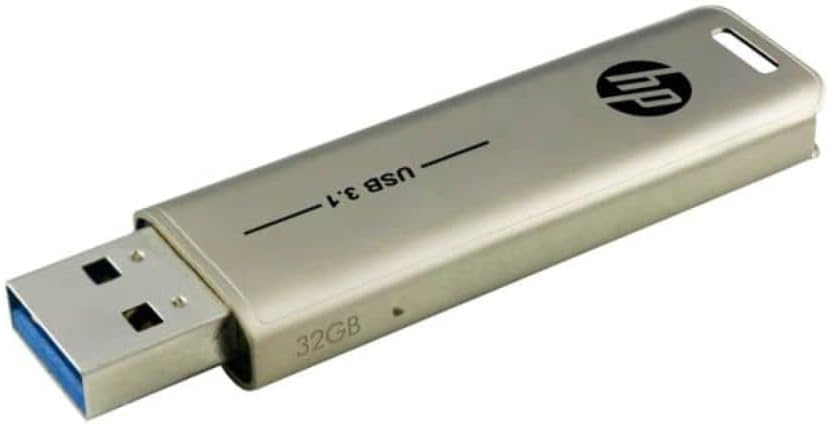 HP x796w USB 3.1 Flash Drive 32GB, Push and Pull design, Metallic finish