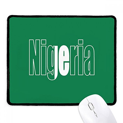 Mousepad de Nigeria negro con bordes cosidos, el regalo ideal para gamers y oficina