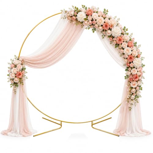 PlusFive Arche de ballons ronde en métal de 2 m - Arche de mariage dorée