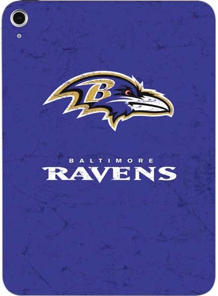 Skinit Decal Tablet Skin Compatible with iPad 11th Gen (2025) - Officially Licensed NFL Baltimore Ravens Black & White Design