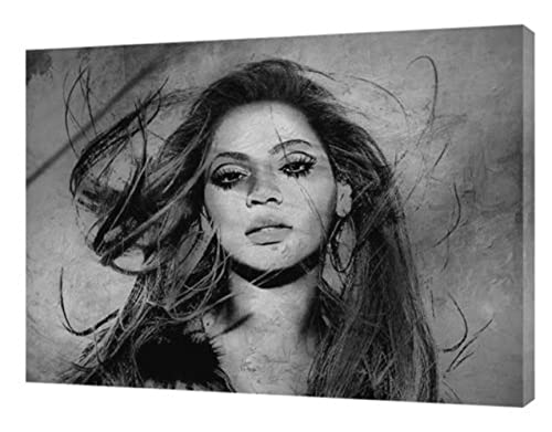 Beyonce, portrait de dessin au charbon de bois, impression sur toile encadrée, décoration de la maison, 86 x 60 cm, profondeur de 18 mm