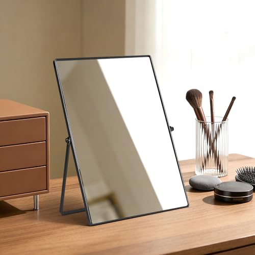 Espejo de maquillaje rectangular ajustable para tocador miniatura 2