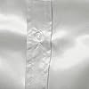 Men Satin Ruffle Shirts Long Sleeve Silk Like Satin Stand Collar Solid Color Slim Fit Casual Shirt (White, L) #4