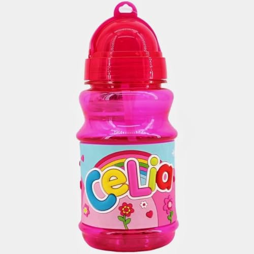 Panda Home Botella de Agua Con Nombre para Niños, 350 ml, Antifugas y...