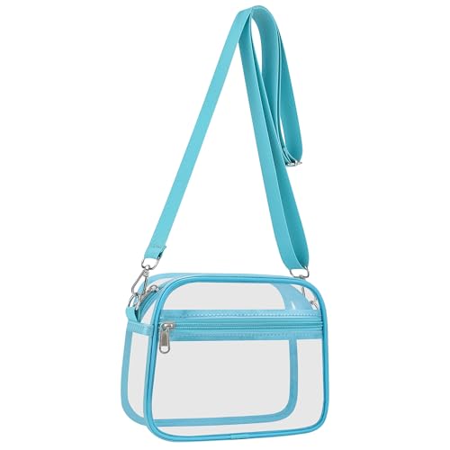 Image of Clear Bag for Stadium Events Clear Sports Fan Handbags Purses with Adjustbale Strap for Concerts Festivals Game Day