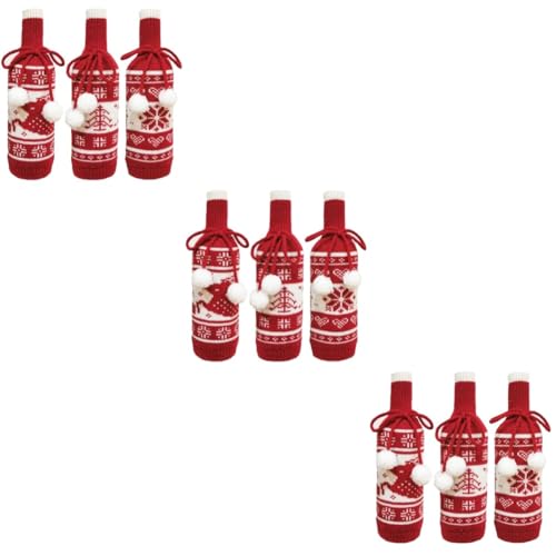 Ensemble de bouteilles de Noël Amosfun pour emballage cadeau de vin rouge