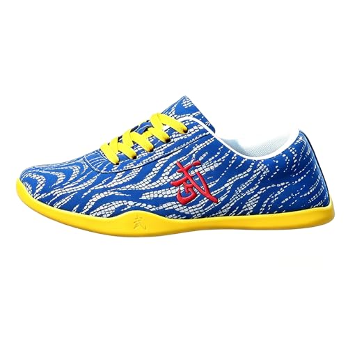 Zapatos de Artes Marciales Transpirables,Zapatillas de Tai Chi Antideslizantes,Zapatos de Kung Fu Cómodos,Calzado Tradicional Chino,Zapatillas para Boxeo y Taekwondo(Size:43EU,Color:Azul)