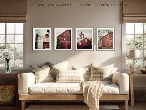 Lisa Russo Fine Art Farmhouse Red Barn Wall Art Print Set - Unframed Small 5X7 Inch Photographs thumb #2