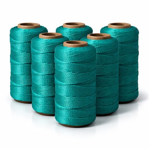 Image of Mason Line String 260FT, 780FT, 390FT, 1500FT, 2300FT, Durable Construction Twine for Laying Bricks, Blocks, Fences in Gardening, DIY & Landscaping Projects (Green, 393 Ft x 6 Pcs)